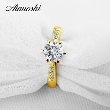 AINUOSHI Classic Six Claws Round Ring 14K Yellow Gold Pave Setting Simulated Diamond Wedding Engagement Ring for Women Jewelry
AINUOSHI Classic Six Claws Round Ring 14K Yellow Gold Pave Setting Simulated Diamond Wedding Engagement Ring for Women Jewelry