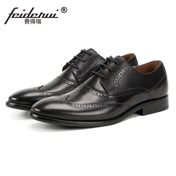 Luxury Round Toe Derby Man Formal Dress Wingtip Brogue Shoes Genuine Leather Carved Men's Handmade Wedding Party Footwear SS227
Luxury Round Toe Derby Man Formal Dress Wingtip Brogue Shoes Genuine Leather Carved Men's Handmade Wedding Party Footwear SS227