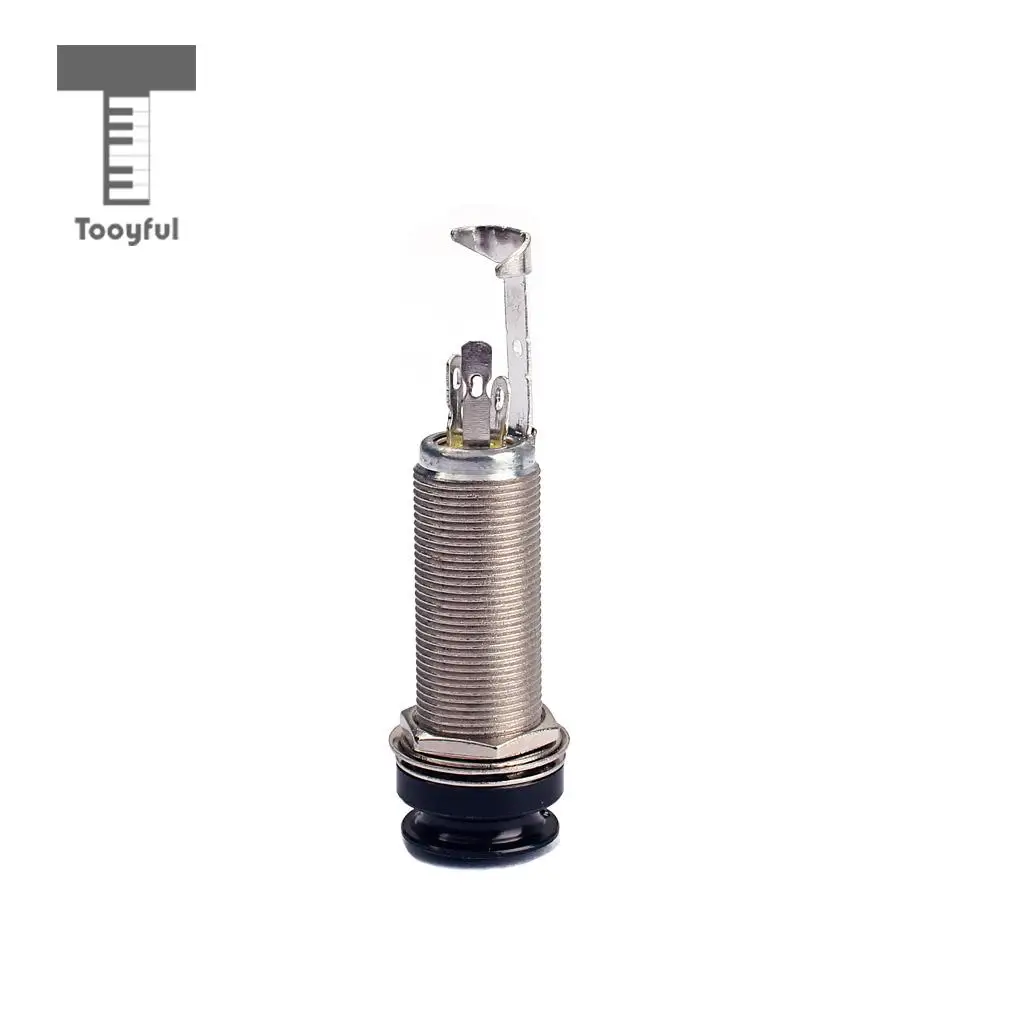 Tooyful Cylinder Guitar End Pin Output Jack 1/4'' Stereo Jack Socket for Guitar Bass Mandolin