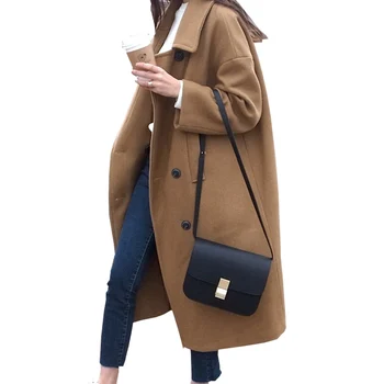 Winter new Korean version of the simple loose woolen coat Girls long section of thicker sheep woolen coat tide
Winter new Korean version of the simple loose woolen coat Girls long section of thicker sheep woolen coat tide