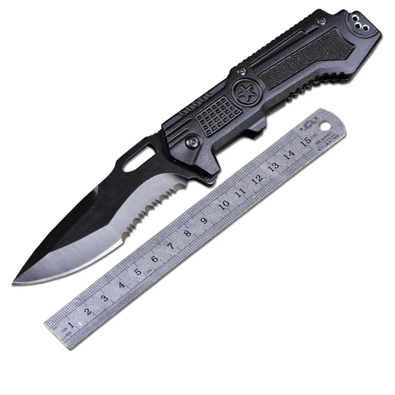 DA1 57HRC 440 blade aluminum Alloy handle Half Serrated Folding Knife Survival DEC Tool Gift Military Camping Pocket Multitool
DA1 57HRC 440 blade aluminum Alloy handle Half Serrated Folding Knife Survival DEC Tool Gift Military Camping Pocket Multitool
