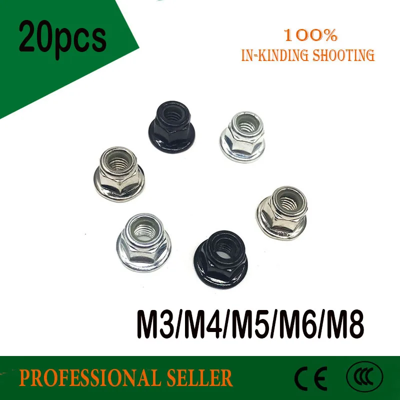 20pcs M3/M4/M5/M6/M8 DIN6926Steel Hexagonal Flange Nut Hex Nylon Anti Slip Locknut
20pcs M3/M4/M5/M6/M8 DIN6926Steel Hexagonal Flange Nut Hex Nylon Anti Slip Locknut