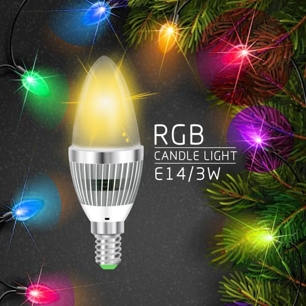 E14 3W RGB 16 Color Changing Dimmable LED Light Candle Lamp LED Bulb Vintage Candle Bulb For Indoor Lighting Chandelier Lighting
E14 3W RGB 16 Color Changing Dimmable LED Light Candle Lamp LED Bulb Vintage Candle Bulb For Indoor Lighting Chandelier Lighting