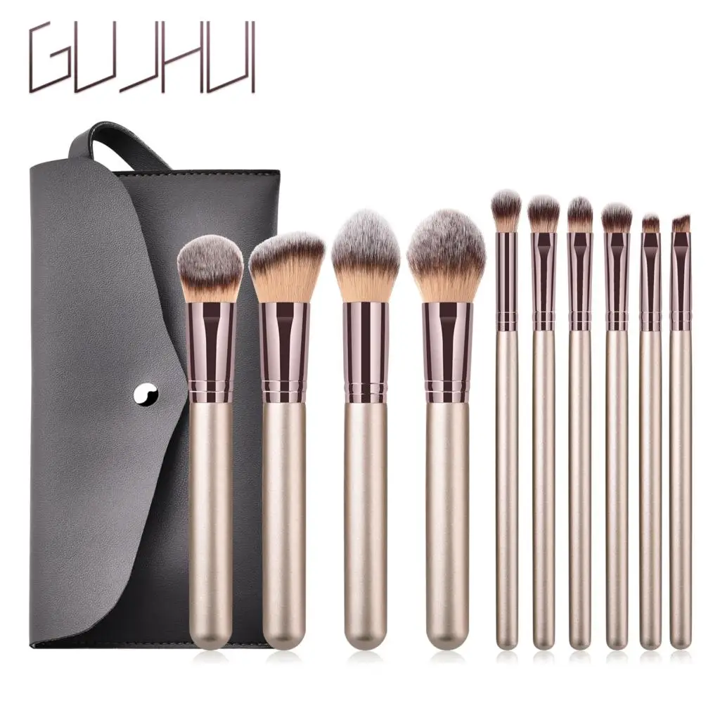 GUJHUI 10pcs Champagne Makeup Brushes Set Foundation Powder Blush Eyeshadow Concealer Large Make Up Brush Cosmetics Beauty Tool
GUJHUI 10pcs Champagne Makeup Brushes Set Foundation Powder Blush Eyeshadow Concealer Large Make Up Brush Cosmetics Beauty Tool