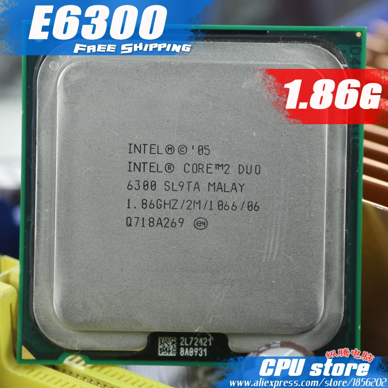 Intel Core 2 Duo E6300 CPU 1.86 GHz Processor (1.86Ghz/ 2M /1066GHz) Socket 775 free shipping
Intel Core 2 Duo E6300 CPU 1.86 GHz Processor (1.86Ghz/ 2M /1066GHz) Socket 775 free shipping
