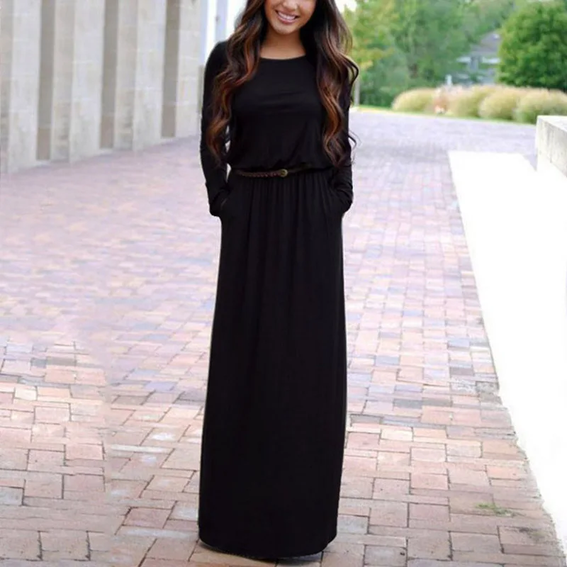 Vintage Vestidos Longo Jurken Women Maxi Dress Full Sleeve Casual Dress Autumn A Line Solid Ropa Mujer Long Dress
Vintage Vestidos Longo Jurken Women Maxi Dress Full Sleeve Casual Dress Autumn A Line Solid Ropa Mujer Long Dress