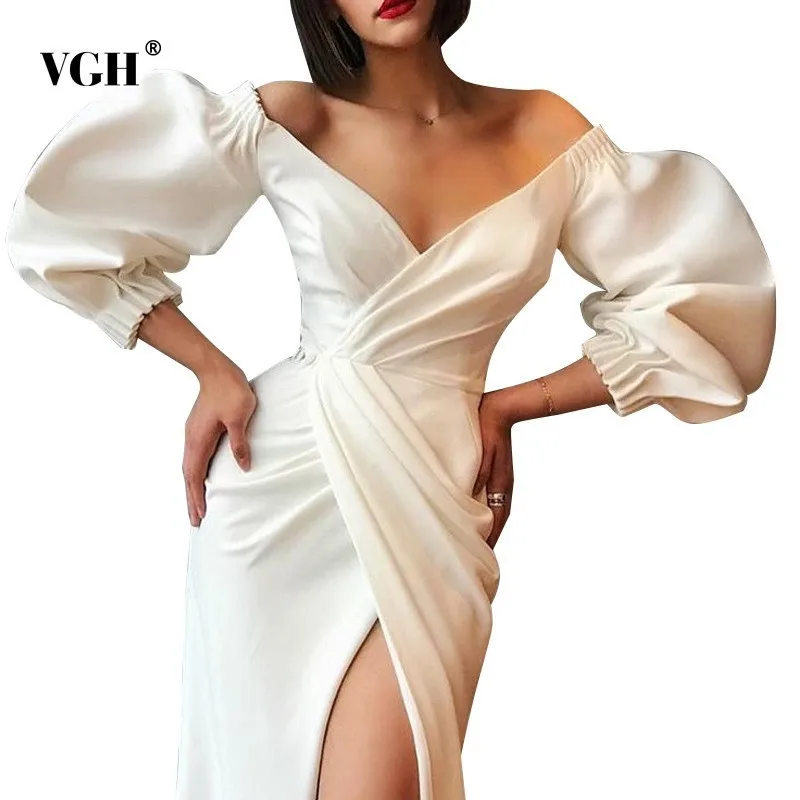 VGH 2019 Summer Sexy Hem Split Dress For Women V Neck Puff Sleeve High Waist Slim Hem Asymmetrical Dresses Female Fashion New
VGH 2019 Summer Sexy Hem Split Dress For Women V Neck Puff Sleeve High Waist Slim Hem Asymmetrical Dresses Female Fashion New