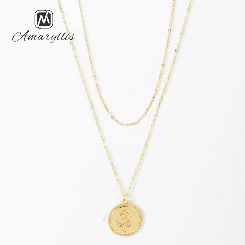 Amaiyllis Forever Rose Pendant Dangle Choker Necklace For Women Simple Metal Layer Clavicle Chain Collar New Round Coin Chokers
Amaiyllis Forever Rose Pendant Dangle Choker Necklace For Women Simple Metal Layer Clavicle Chain Collar New Round Coin Chokers