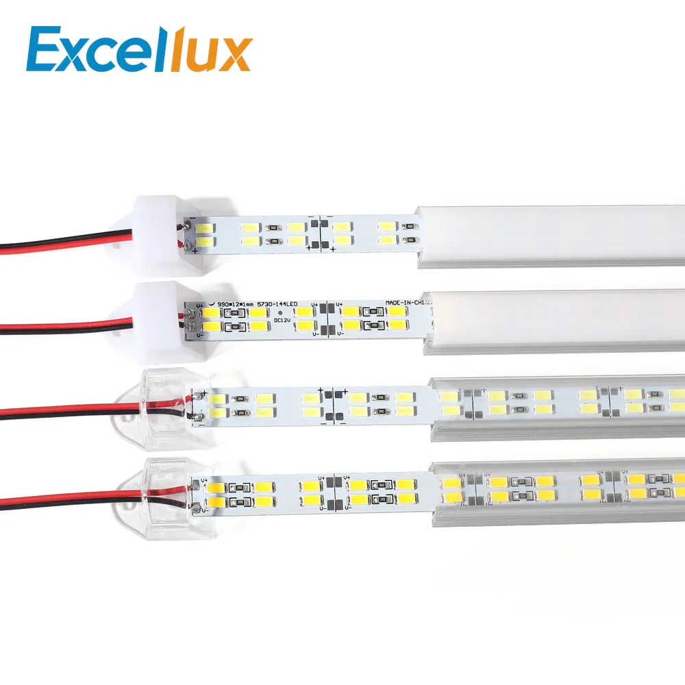 4 шт. 50 см DC12V высокое Яркость двухрядные 5730 светодиодный свет бар 72 Вт алюминиевый