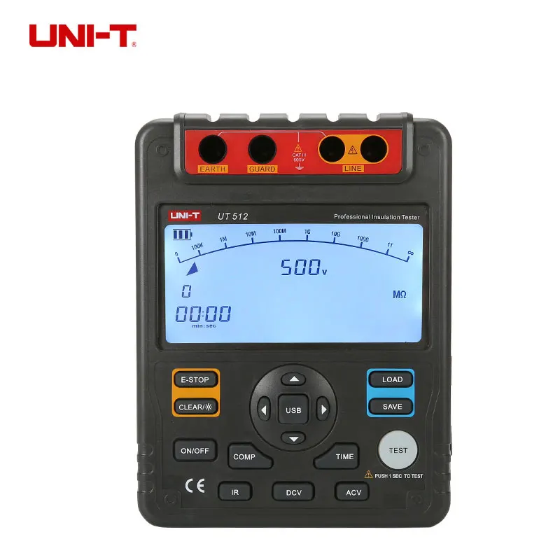 UNI-T UT512 Digital Insulation Resistance Tester Meter Megohmmeter Low Ohm Ohmmeter Voltmeter Auto Range 2500v Usb Interface ohm
UNI-T UT512 Digital Insulation Resistance Tester Meter Megohmmeter Low Ohm Ohmmeter Voltmeter Auto Range 2500v Usb Interface ohm
