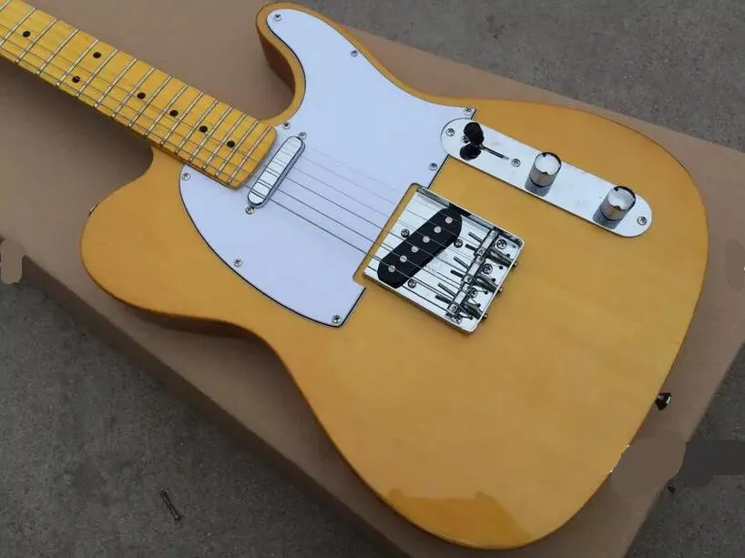 Factory wholesale yellow body electric guitar and yellow neck, white Pickguard, custom made
Factory wholesale yellow body electric guitar and yellow neck, white Pickguard, custom made