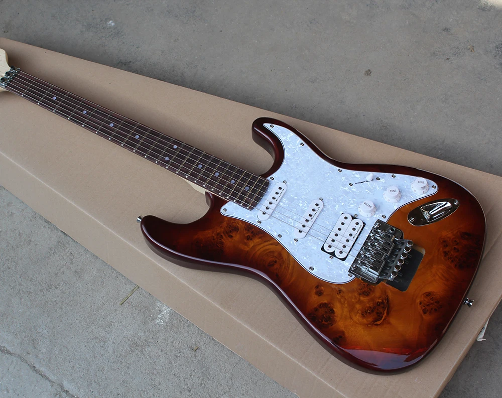 Factory custom Tobacco Sunburst Electric Guitar with White Pearl Pickguard,Chrome Hardwares,offering customized
Factory custom Tobacco Sunburst Electric Guitar with White Pearl Pickguard,Chrome Hardwares,offering customized