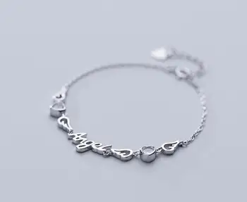 1p Authentic REAL. 925 Sterling Silver Jewelry "Angel" script &Love heart chain Bracelet GTLS851
1p Authentic REAL. 925 Sterling Silver Jewelry "Angel" script &Love heart chain Bracelet GTLS851