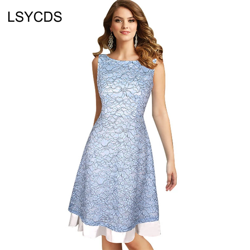 Women Lace Dress O Neck Sleeveless A Line Swing Flower Retro Vintage Dress Party Prom Casual Wear Plus Size Lady Dresses Yellow
Women Lace Dress O Neck Sleeveless A Line Swing Flower Retro Vintage Dress Party Prom Casual Wear Plus Size Lady Dresses Yellow