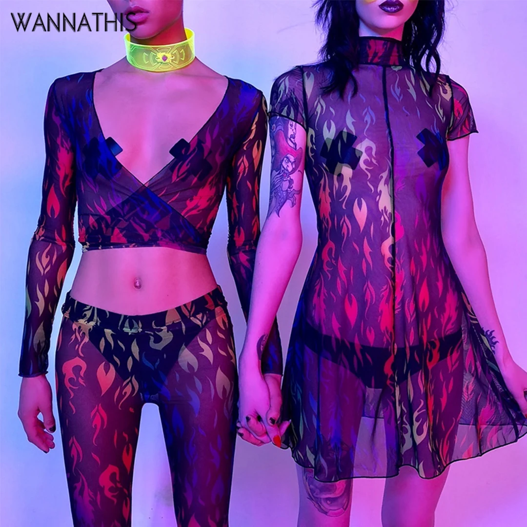 WannaThis Mesh Flare Pants Flame Print Ruffle Fashion Club Clothes Women Slim Sheer Wide Leg Pants Bikini Trouser Contain Briefs
WannaThis Mesh Flare Pants Flame Print Ruffle Fashion Club Clothes Women Slim Sheer Wide Leg Pants Bikini Trouser Contain Briefs