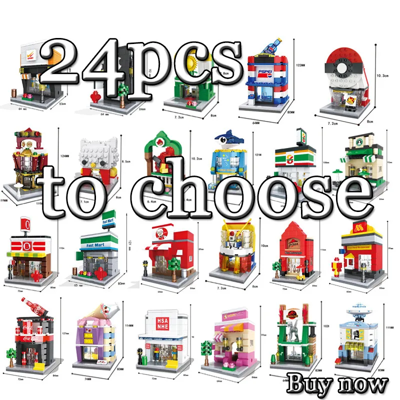 24 Styles Building Blocks Mini Street Model Shop City Series Brick Figure Educational Compatible With Toys For Children
24 Styles Building Blocks Mini Street Model Shop City Series Brick Figure Educational Compatible With Toys For Children