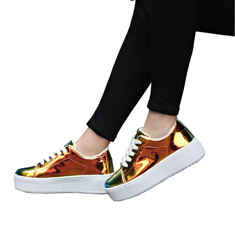 BRKWLYZ Women Sneakers Flat Platform Shoes Woman Patent Leather Thick Bottom Gold Bling PU Soft Flat Sneakers Casual Shoes
BRKWLYZ Women Sneakers Flat Platform Shoes Woman Patent Leather Thick Bottom Gold Bling PU Soft Flat Sneakers Casual Shoes