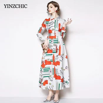 Slim Woman Long Dress Spring Vintage Printed OL A-line Party Dresses Female Casual Maxi Dresses Woman
Slim Woman Long Dress Spring Vintage Printed OL A-line Party Dresses Female Casual Maxi Dresses Woman