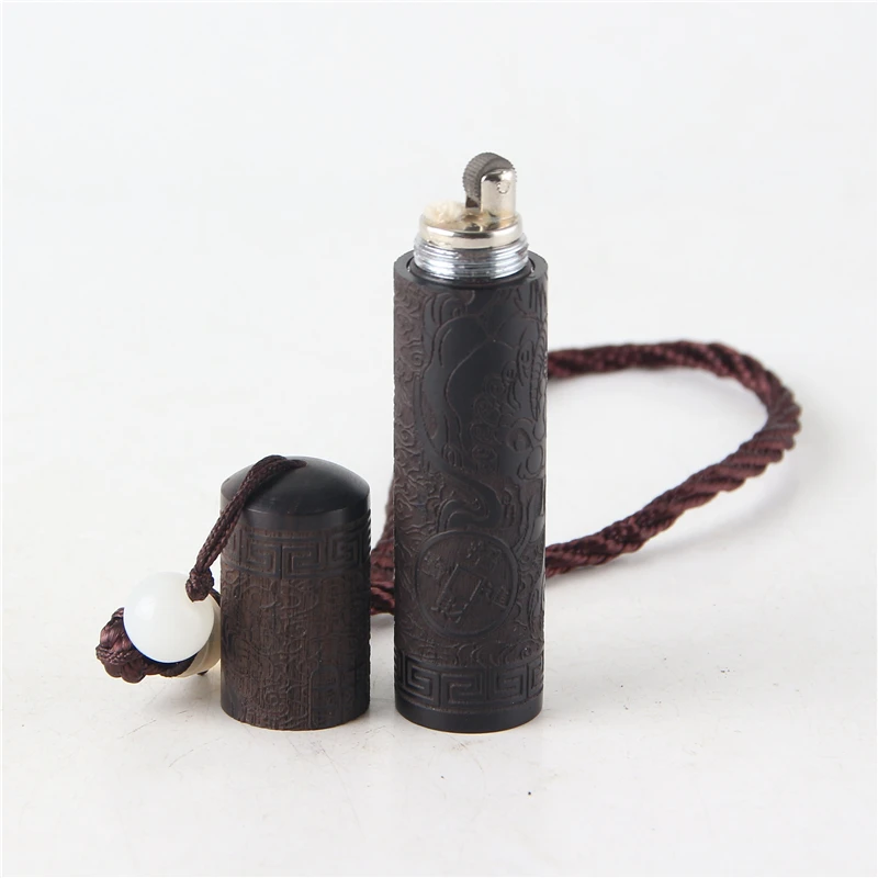 

New style Can be reused Portable oil lighter Hand play piece Wood carving kerosene lighters