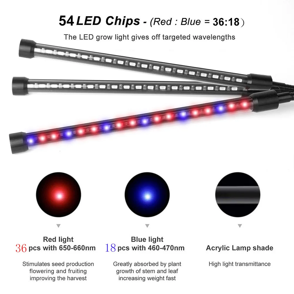 LED Plant Grow Light Full Spectrum 27W 5 Dimmable Levels Adjustable Gooseneck with Timer SLC88
LED Plant Grow Light Full Spectrum 27W 5 Dimmable Levels Adjustable Gooseneck with Timer SLC88