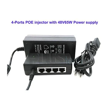 4 Ports Passive Power over ethernet PoE injector Adapter with 48V65W Power supply for 4 IP Camera, VOIP phones, AP and more
4 Ports Passive Power over ethernet PoE injector Adapter with 48V65W Power supply for 4 IP Camera, VOIP phones, AP and more