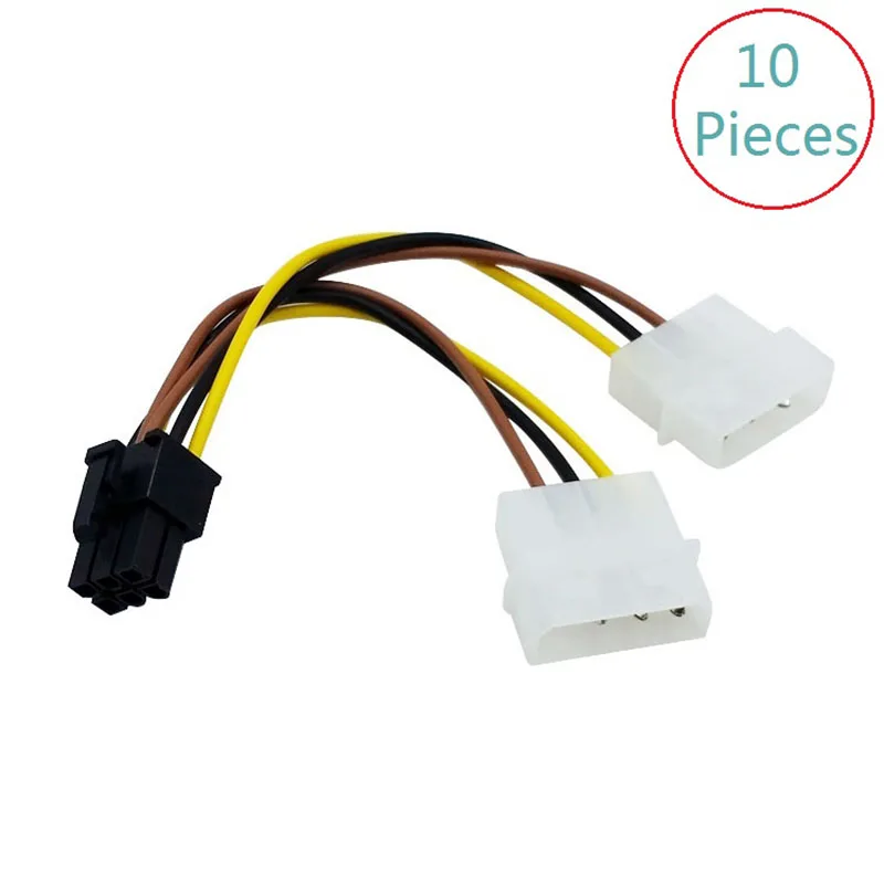 10pcs/lot 2 x Molex 4pin to 6Pin PCI Express Video Card Pci-e ATX PSU Power Converter Cable - Molex to Pcie 6 pin Adapter
10pcs/lot 2 x Molex 4pin to 6Pin PCI Express Video Card Pci-e ATX PSU Power Converter Cable - Molex to Pcie 6 pin Adapter