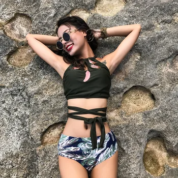 Three-piece Set Korean 2018 New Swimsuit High Waist Bathing Suit backward Swimwear Push Up Bikini Set Vintage Beach Wear Biquin
Three-piece Set Korean 2018 New Swimsuit High Waist Bathing Suit backward Swimwear Push Up Bikini Set Vintage Beach Wear Biquin