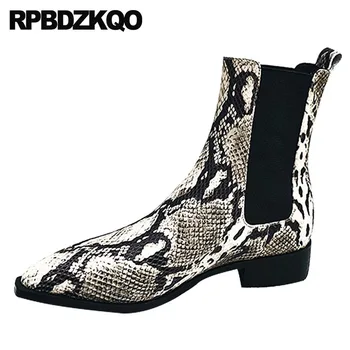 Celebrity Chelsea Autumn Snake Snakeskin Chunky Boots Short Designer Shoes Women Luxury 2018 Booties Fall Pointed Toe Slip On
Celebrity Chelsea Autumn Snake Snakeskin Chunky Boots Short Designer Shoes Women Luxury 2018 Booties Fall Pointed Toe Slip On