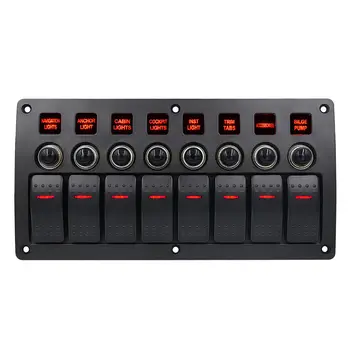 Waterproof 3PIN 8 Gang Rocker Switch Panel 12V/24V Circuit Breaker LED Rocker Indicator for RV Car Marine Boat
Waterproof 3PIN 8 Gang Rocker Switch Panel 12V/24V Circuit Breaker LED Rocker Indicator for RV Car Marine Boat