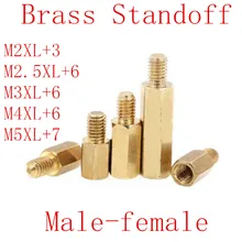 5-50 adet Hex erkek kadın M2 M2.5 M3 M4 M5 pirinç standoff spacer altıgen saplama Spacer içi boş sütunlar(China)