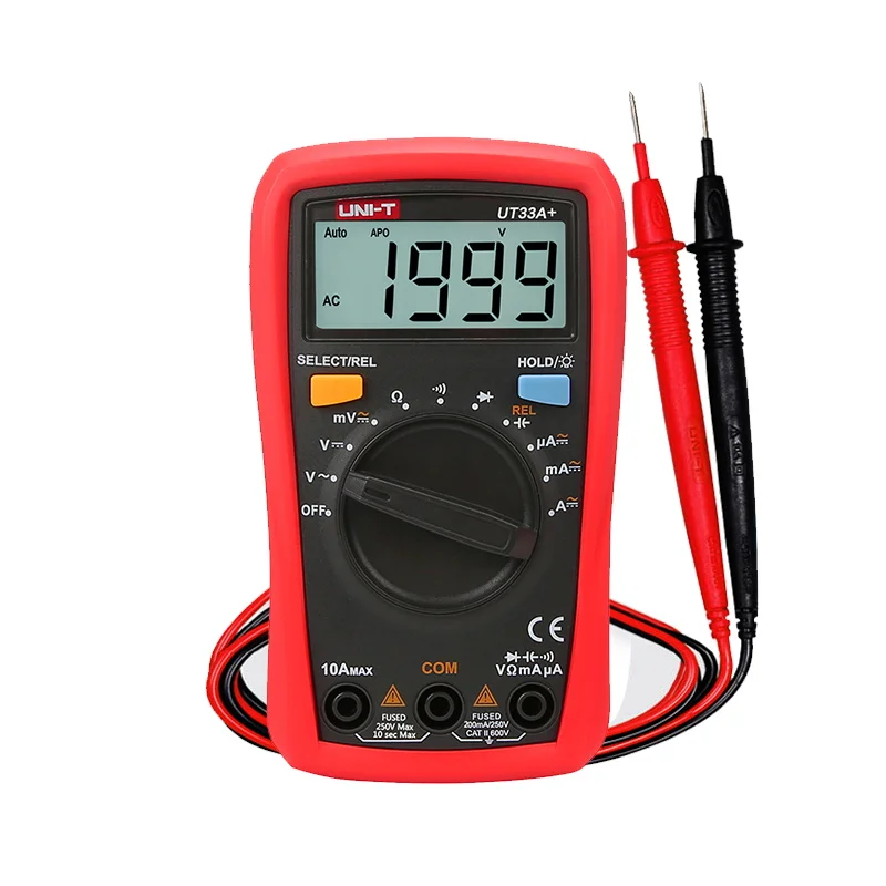 

UNI-T UT33A+ Palm Size Digital Multimeter Tester Backlight AC DC Voltmeter Ammeter Ohmmeter Capacitance Meter