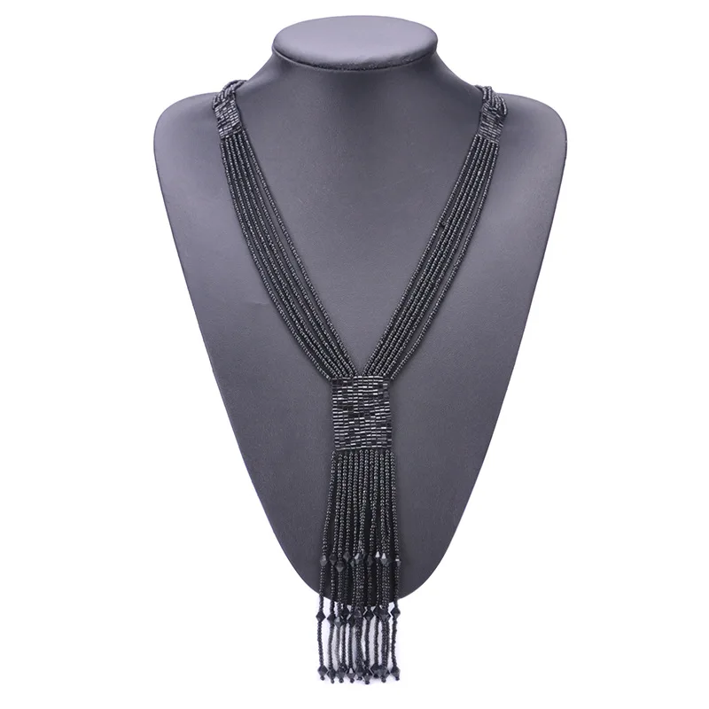 European Exaggerated Handmade Multilayer Beads Jewelry Ethnic Boho Long Sweater Chain Women Fashion Pendant Chain Collier
European Exaggerated Handmade Multilayer Beads Jewelry Ethnic Boho Long Sweater Chain Women Fashion Pendant Chain Collier