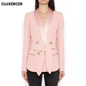 2018 Spring Autumn Solid Pink Black Office Lady Women Blazers double breasted blazer Long Sleeve Slim blazer feminino overalls
2018 Spring Autumn Solid Pink Black Office Lady Women Blazers double breasted blazer Long Sleeve Slim blazer feminino overalls