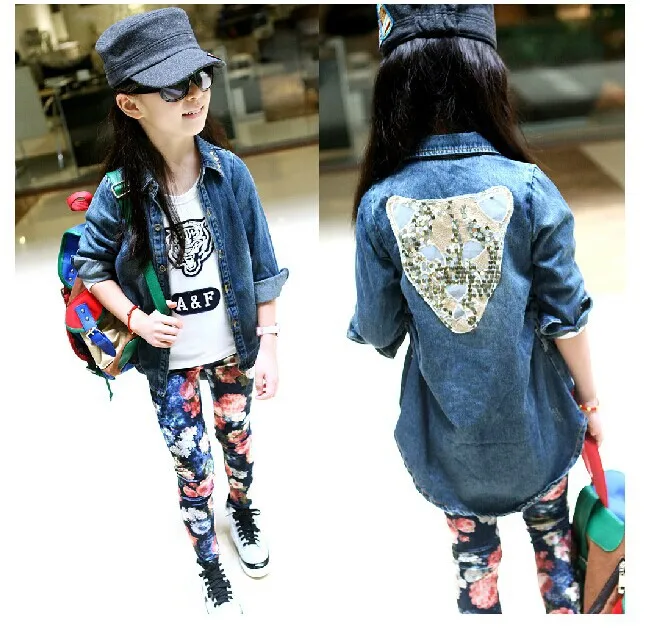 Children Outwear Girls Children Spring and Autumn New Europe Street Children Denim Jacket Girls Coat
Children Outwear Girls Children Spring and Autumn New Europe Street Children Denim Jacket Girls Coat