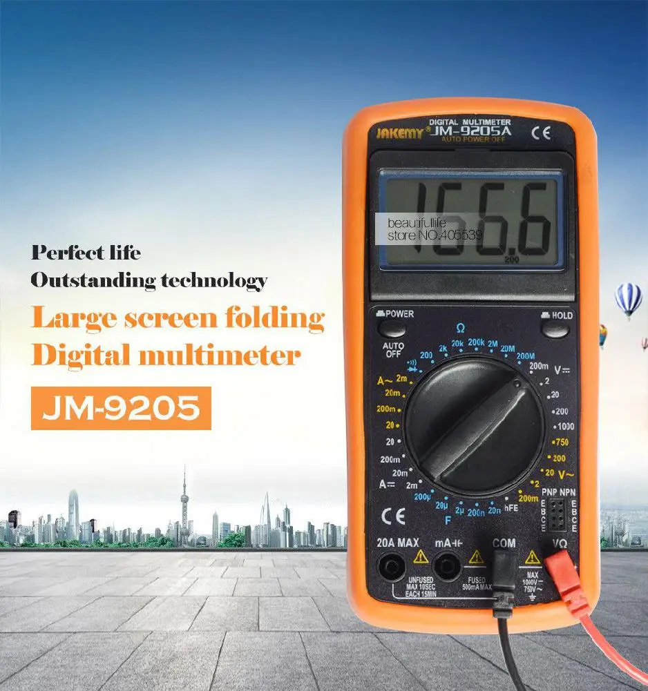 JM 9205A Digital Multimeter Professional Electrical Handheld LCD Tester Voltmeter AC DC Voltage NCV Resistance Ohm Hz Tester
JM 9205A Digital Multimeter Professional Electrical Handheld LCD Tester Voltmeter AC DC Voltage NCV Resistance Ohm Hz Tester