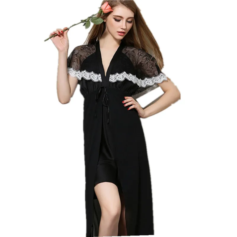 Vintage Sleepwear Lace Splicing Womens Nightgown V-Neck Sexy Vintage Nightgown Nightwear Sexy Night Gown
Vintage Sleepwear Lace Splicing Womens Nightgown V-Neck Sexy Vintage Nightgown Nightwear Sexy Night Gown