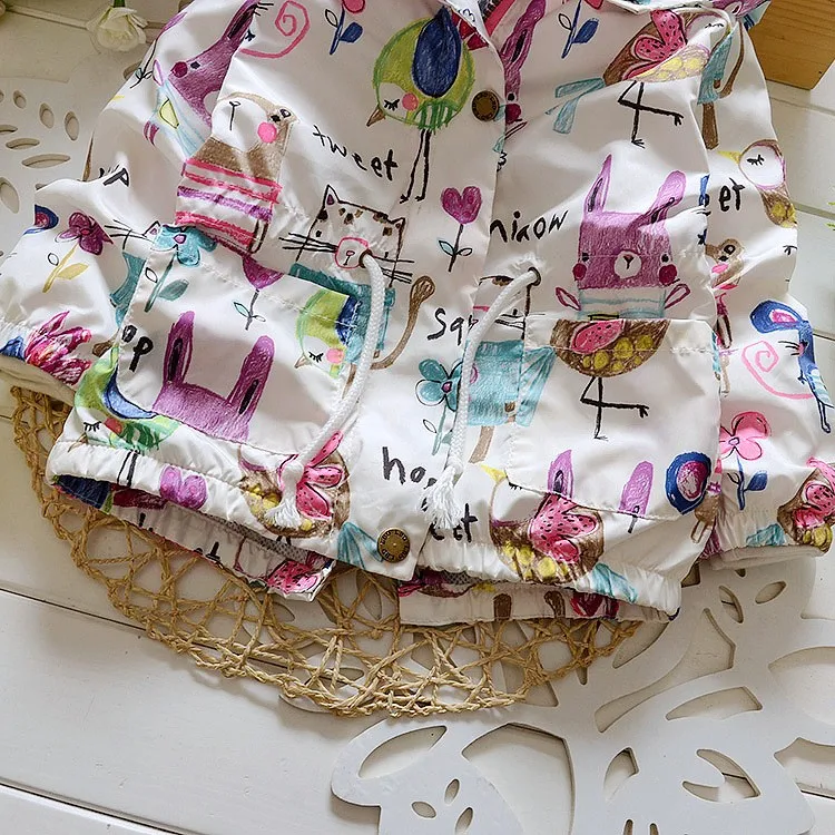 Spring 2018 New Cotton Baby Girls Coat Spend Three Flowers Lollipops Dot Jacket Cardigan Kids Children Clothing Autumn 14