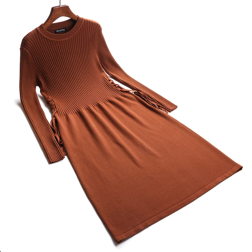 BYGOUBY Autumn Winter Warm Women Sweater Dress Thick Knitted Lace-up Dress Loose Casual Female Pullover Dresses
BYGOUBY Autumn Winter Warm Women Sweater Dress Thick Knitted Lace-up Dress Loose Casual Female Pullover Dresses