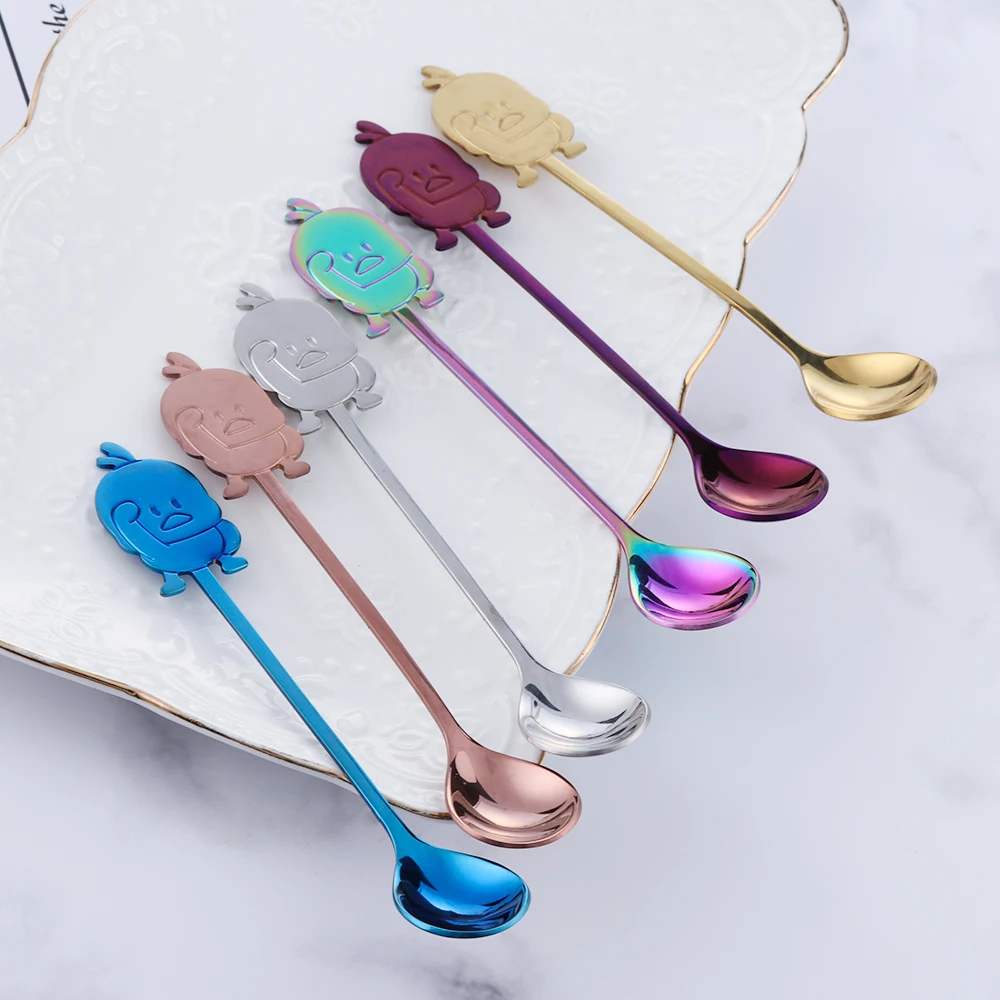 1PC Stainless Steel Yellow Duck Cartoon Coffee Spoon Cold Drink Fruit Ice Cream Dessert Tea Spoon Multicolor Tableware Supplies
1PC Stainless Steel Yellow Duck Cartoon Coffee Spoon Cold Drink Fruit Ice Cream Dessert Tea Spoon Multicolor Tableware Supplies