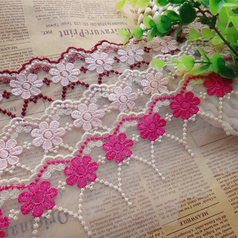 10 yard 8cm 3.14" wide pink/hot pink/wine red mesh embroidery lace trim ribbon 1140378L4K633
10 yard 8cm 3.14" wide pink/hot pink/wine red mesh embroidery lace trim ribbon 1140378L4K633