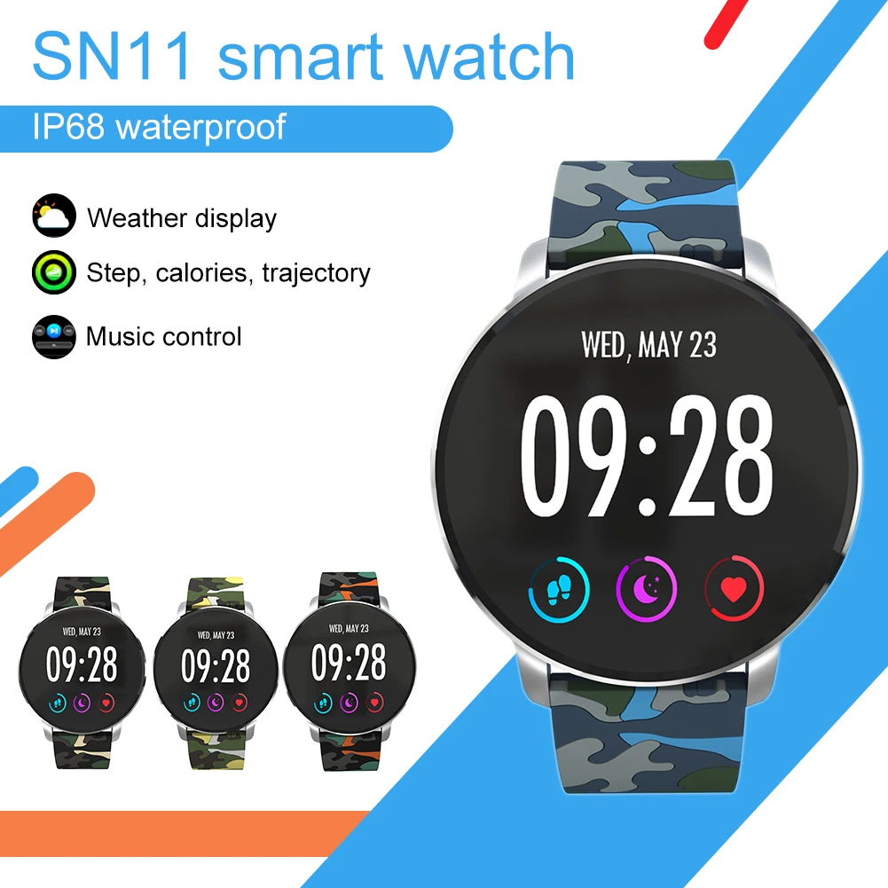 SN11 Smart Watch Sports Monitor Tracker Fitness Blood Pressure Heart Rate Wristband Pedometer IOS Android Waterproof
SN11 Smart Watch Sports Monitor Tracker Fitness Blood Pressure Heart Rate Wristband Pedometer IOS Android Waterproof