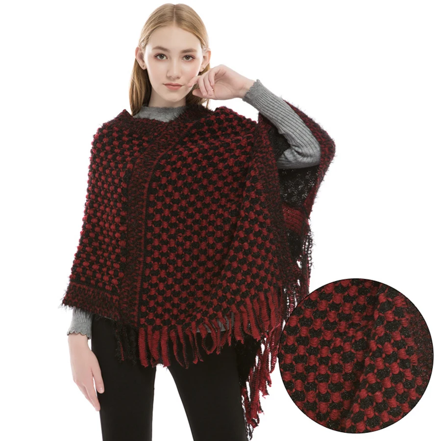 Winter Poncho Jacket Women Boho Coat Faux Cashmere Cape Shawl Sleeves Checkerboard Outerwear Female Cloak Polka Dot Sweater g
Winter Poncho Jacket Women Boho Coat Faux Cashmere Cape Shawl Sleeves Checkerboard Outerwear Female Cloak Polka Dot Sweater g