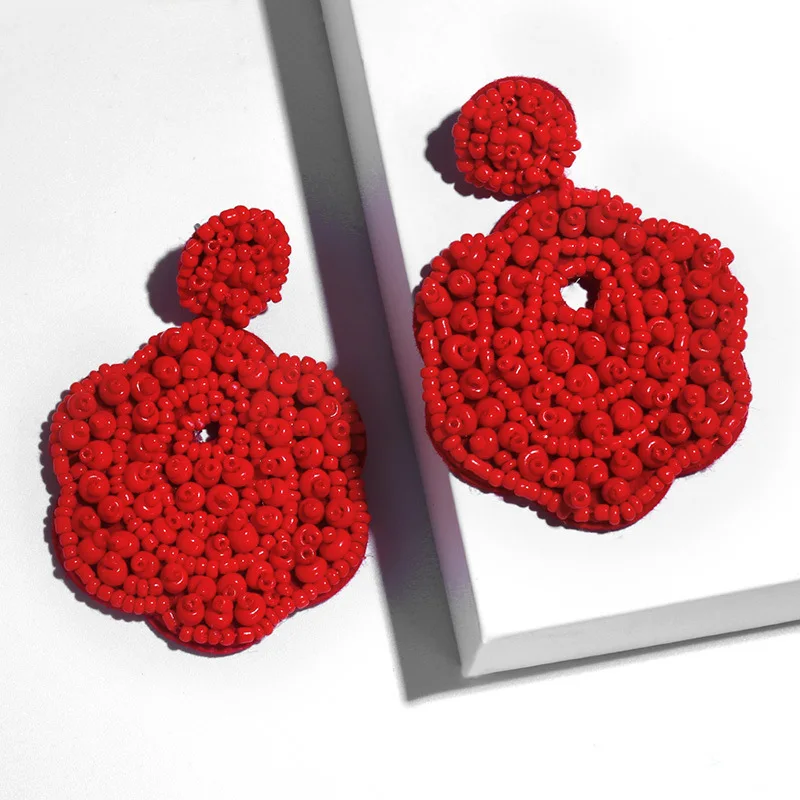 Bohemia Handmade Beads Flower Drop Earrings Fashion Party Statement Red Earrings Jewelry Gifts Women's Wedding Brincos 2019
Bohemia Handmade Beads Flower Drop Earrings Fashion Party Statement Red Earrings Jewelry Gifts Women's Wedding Brincos 2019