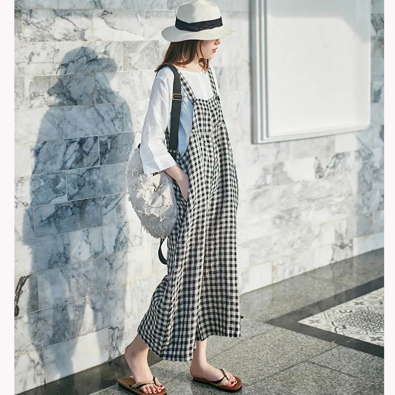 SCUWLINEN 2019 Spring Summer Women Pants Vintage Classic Plaid Long Linen Jumpsuits Loose Casual Bib Pants X01893
SCUWLINEN 2019 Spring Summer Women Pants Vintage Classic Plaid Long Linen Jumpsuits Loose Casual Bib Pants X01893