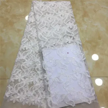 Embroidery sequin french lace fabric African tulle lace Sewing Nigerian cloth 2019 high quality 5 yards for wedding dress x15-31 
Embroidery sequin french lace fabric African tulle lace Sewing Nigerian cloth 2019 high quality 5 yards for wedding dress x15-31