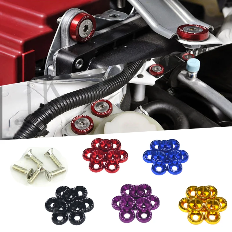 Auto Accessories 10PCS Red Billet Aluminum Fender Bumper Washer Bolt Engine Bay Dress Up Kit Universal Screw Bolt Car Styling
Auto Accessories 10PCS Red Billet Aluminum Fender Bumper Washer Bolt Engine Bay Dress Up Kit Universal Screw Bolt Car Styling