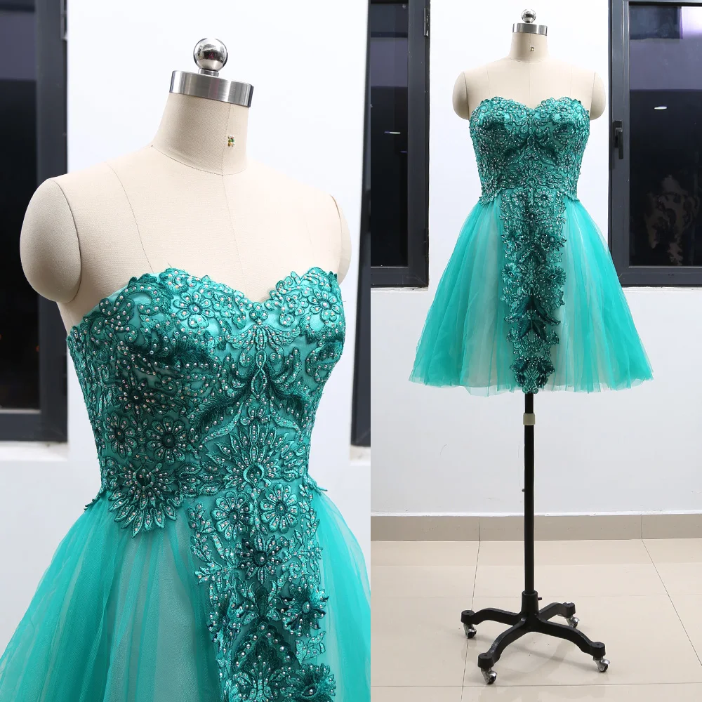 MACloth Teal Short Strapless Knee-Length Short Embroidery Tulle Homecoming Dresses Dress M 264629 Clearance
MACloth Teal Short Strapless Knee-Length Short Embroidery Tulle Homecoming Dresses Dress M 264629 Clearance