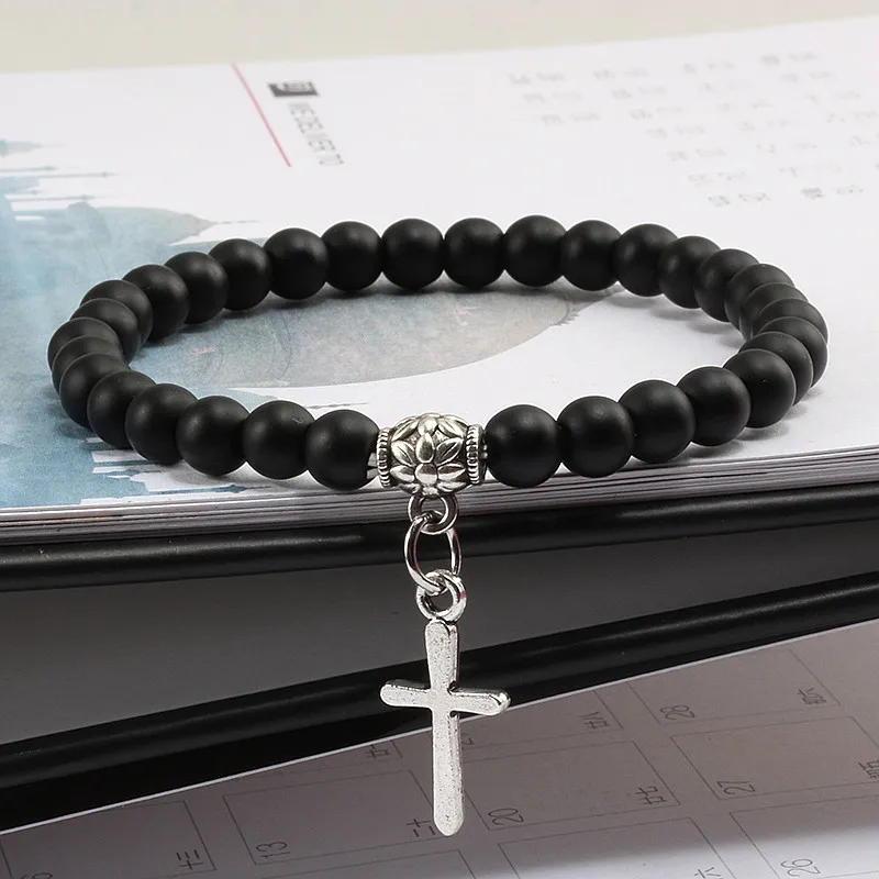 Fashion Boho Turquoises Bracelet Style Cross Pendant Bracelet Men Natural Matte Volcanic Lava Rock Stone Beaded Bracelets Women
Fashion Boho Turquoises Bracelet Style Cross Pendant Bracelet Men Natural Matte Volcanic Lava Rock Stone Beaded Bracelets Women