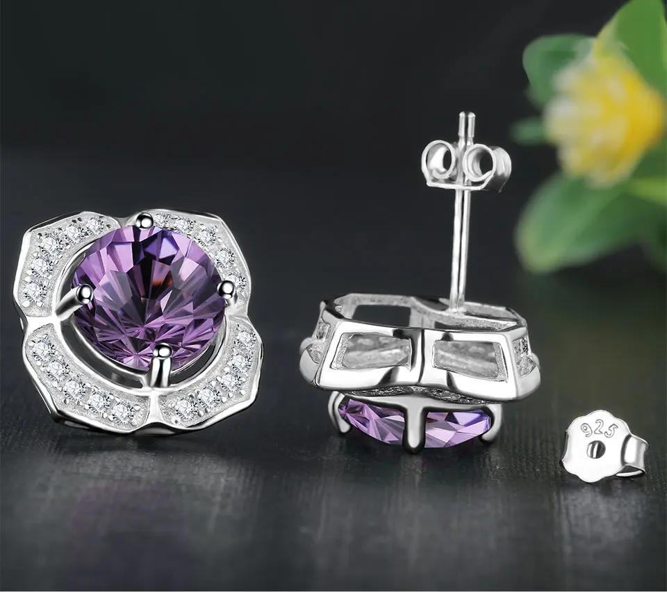 Natural amethyst stud earrings for women KE001A-1_01 (5)