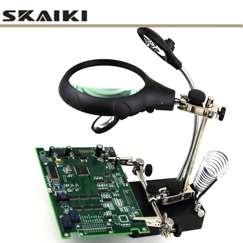 3 in 1 soldering Iron Stand 5 LED solder iron magnifier Welding fixture magnifier Desktop magnifier with 5X 8X lens
3 in 1 soldering Iron Stand 5 LED solder iron magnifier Welding fixture magnifier Desktop magnifier with 5X 8X lens